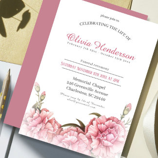 Celebrating the life of Floral Funeral Invitation