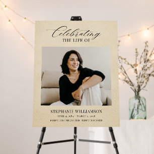 Celebrating the Life of Funeral Memorial Tan Foam Board