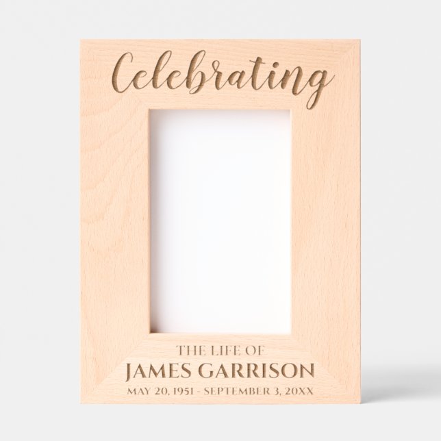 Celebrating The Life Of Keepsake Memorial Photo Engraved Frames (Front)