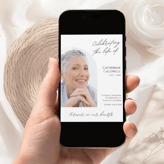 Celebrating The Life Of Minimalist Photo Digital Invitation