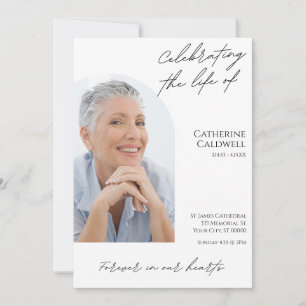 Celebrating The Life Of Minimalist Photo Invitation