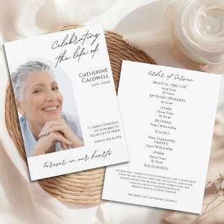 Celebrating the Life Of Modern Arch Photo Funeral Program