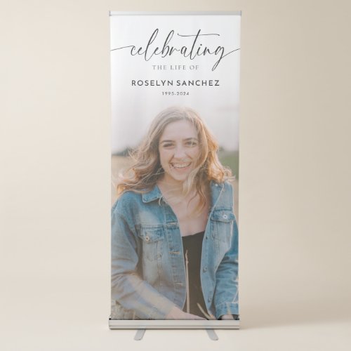 Celebrating the Life of Name Photo Memorial Retractable Banner