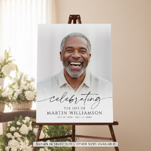 Celebrating the Life of Name Photo Script Memorial Foam Board