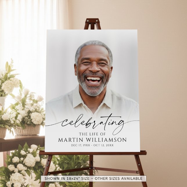 Celebrating the Life of Name Photo Script Memorial Foam Board (Creator Uploaded)