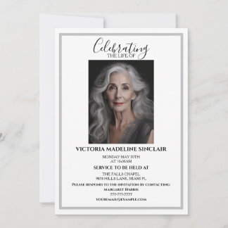 Celebrating the life of Photo Funeral Invitation