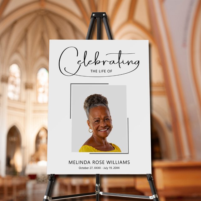 Celebrating the Life of Photo Memorial Funeral Foam Board (Celebrating the Life of Photo Memorial Funeral Foam Board Sign)