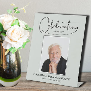 Celebrating the Life of Photo Memorial Funeral Pedestal Sign