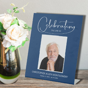 Celebrating the Life of Photo Memorial Funeral Pedestal Sign