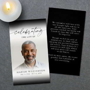 Celebrating the Life of Photo Sympathy Prayer Card