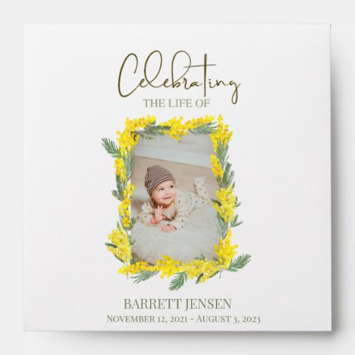 Celebrating the Life of Photo Yellow Seed Packet Envelope