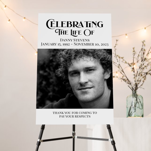 Celebrating the Life of Welcome Sign, Minimalist  Foam Board (In Situ (Stand))