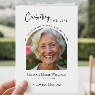 Celebrating The Life Photo Funeral Folded Program