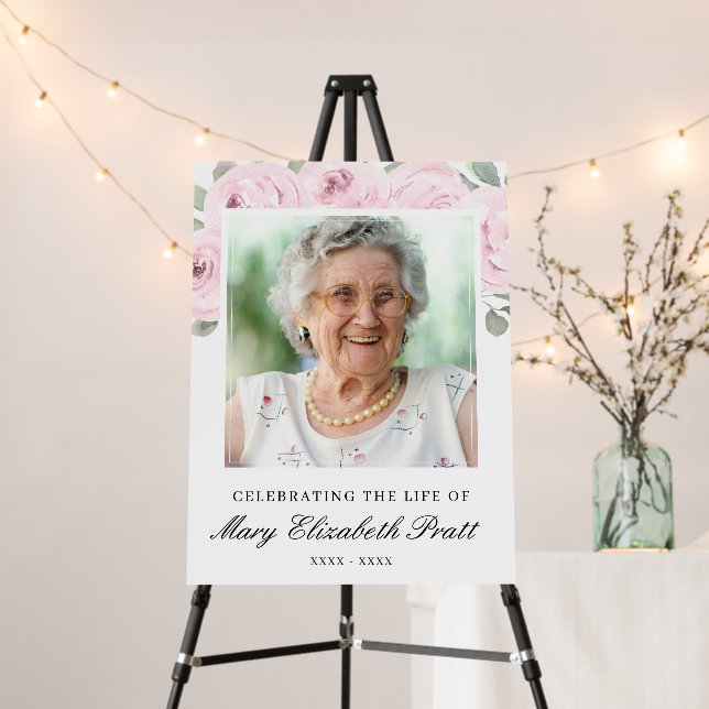 Celebrating the Life Photo Funeral Welcome Foam Bo Foam Board (In Situ (Stand))