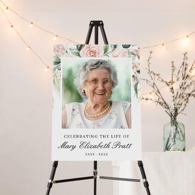 Celebrating the Life Photo Funeral Welcome Foam Board (In Situ (Stand))
