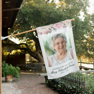 Celebrating the Life Photo Funeral Welcome  House Flag