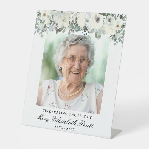 Celebrating the Life Photo Funeral Welcome Pedestal Sign