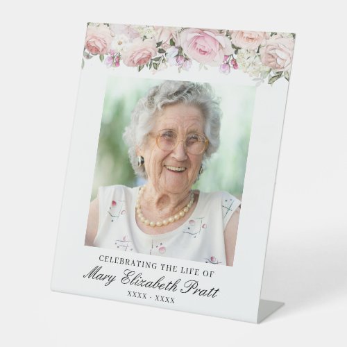 Celebrating the Life Photo Funeral Welcome  Pedestal Sign
