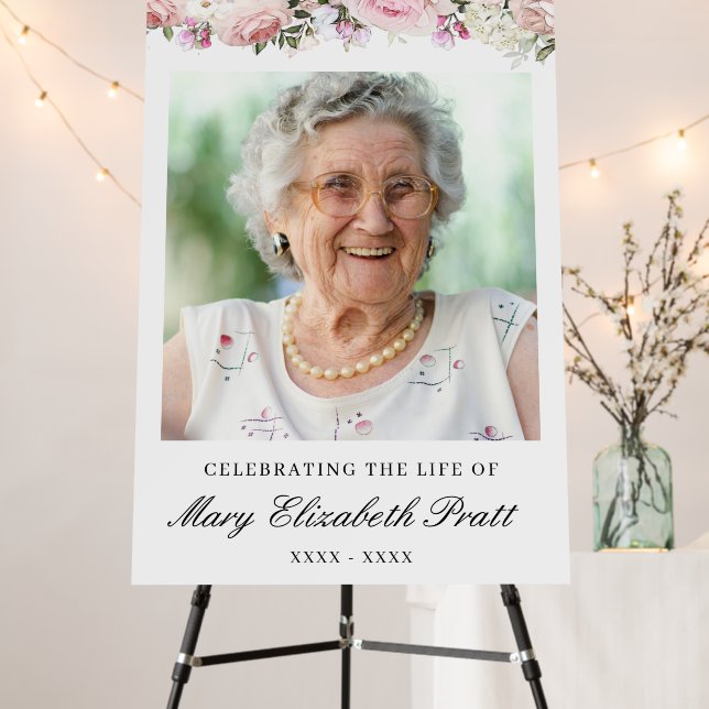 Celebrating the Life Photo Funeral Welcome Sign (In Situ (Stand))