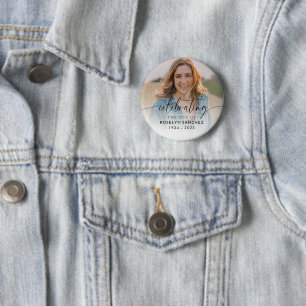 Celebrating the Life Photo Memorial Funeral Button