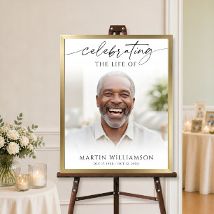 Celebrating the Life Photo Memorial Welcome Sign