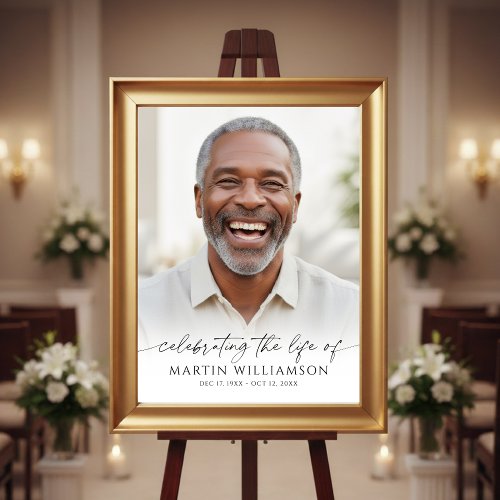 Celebrating the Life Photo Modern Script Memorial