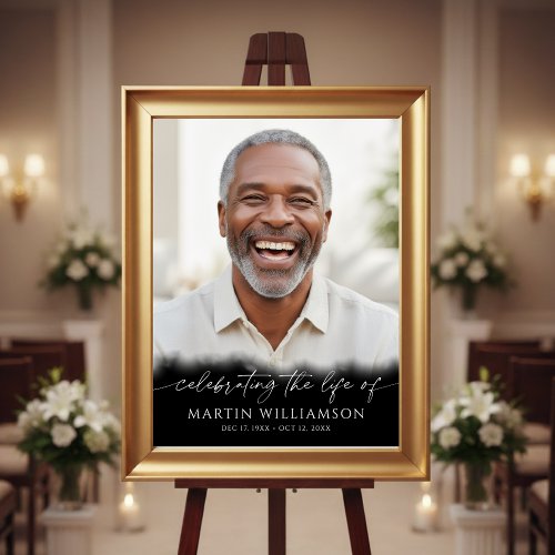 Celebrating the Life Photo Modern Script Memorial