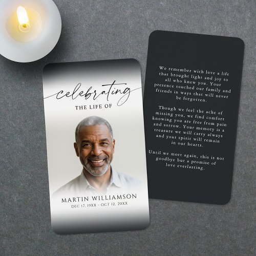 Celebrating the Life Sympathy Simple Prayer Card