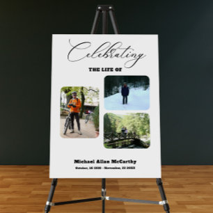 Celebrating the life Three Photos Funeral Foam Board