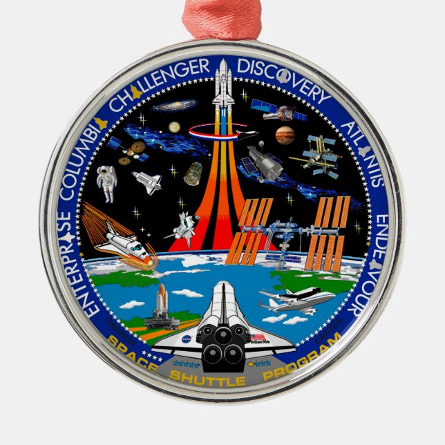 Celebrating the Shuttle Program Metal Ornament (Front)