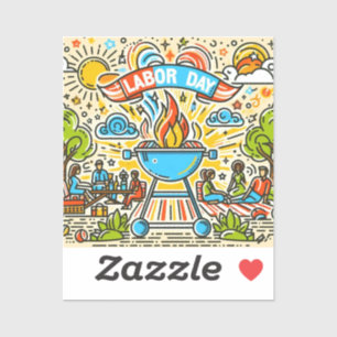 Celebrating Together - Labor Day BBQ Sticker