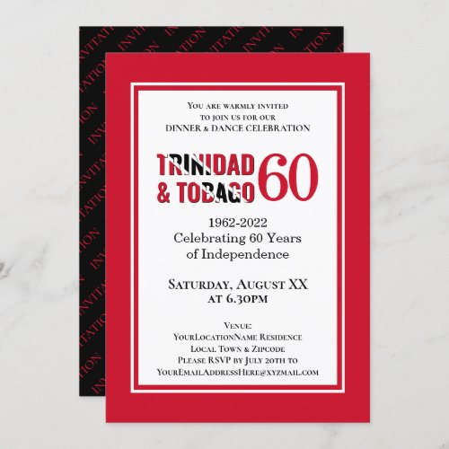 Celebrating TRINIDAD 60th Anniversary Independence Invitation