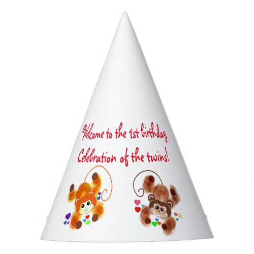 Celebrating twins birthday party hat