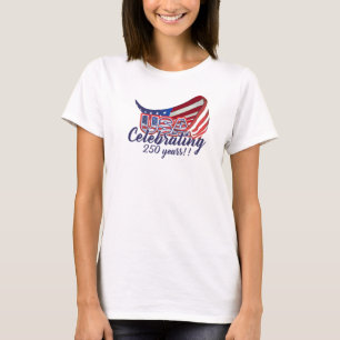celebrating USA 250 stars and stripes t-shirt