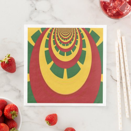 Celebrating With Colors Red Golden Green Paper Dinner Napkins