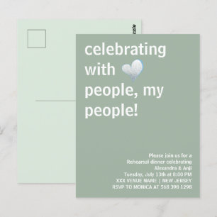 Celebrating With People My People Rehearsal Dinner Postcard