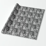 Celebrating with the Owls Wrapping Paper<br><div class="desc">The main objects in the design are the silly owls wearing party hats. The main colors are grey,  black,  and white.</div>