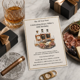  Celebration 40th Milestone Bourbon Birthday  Invitation