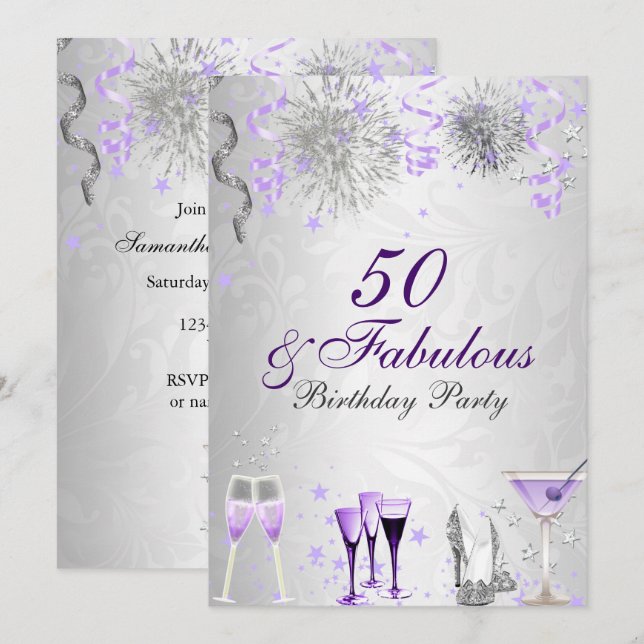 Celebration 50 & Fabulous Birthday Invitation (Front/Back)