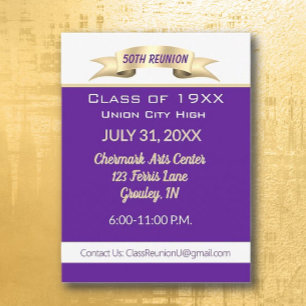 Celebration! 50th Class Reunion Invitation Postcard