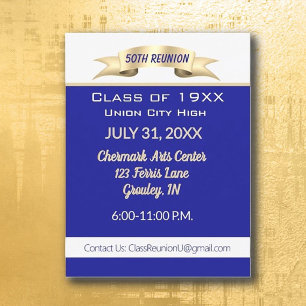Celebration! 50th Class Reunion Invitation Postcard