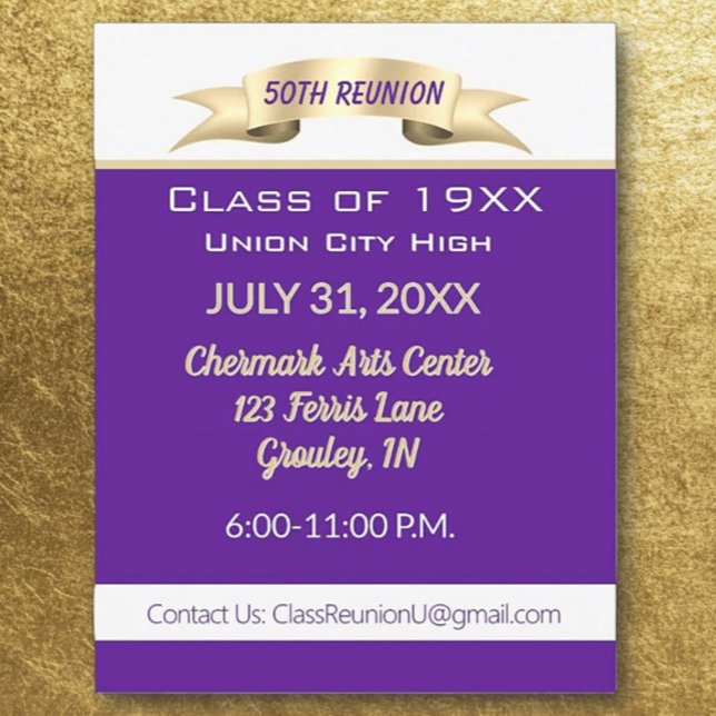 Celebration!  50th Class Reunion Invitation Postcard (Creator Uploaded)