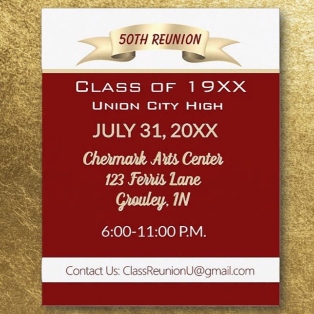 Celebration!  50th Class Reunion Invitation Postcard (Creator Uploaded)