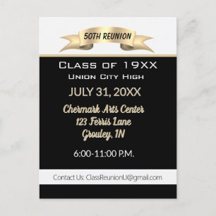 Celebration! 50th Class Reunion Invitation Postcard