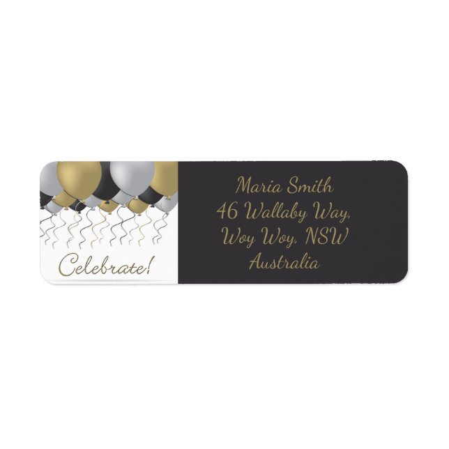 Celebration balloon label (Front)