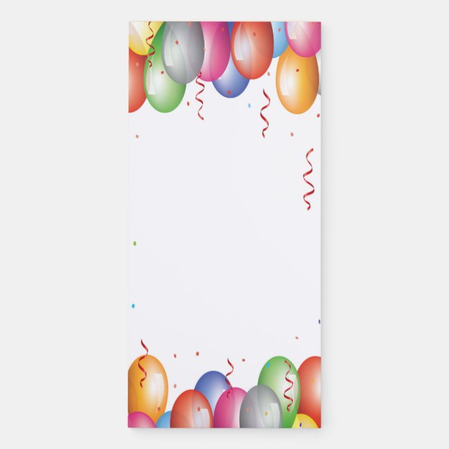 Celebration Balloons Fridge Notepad