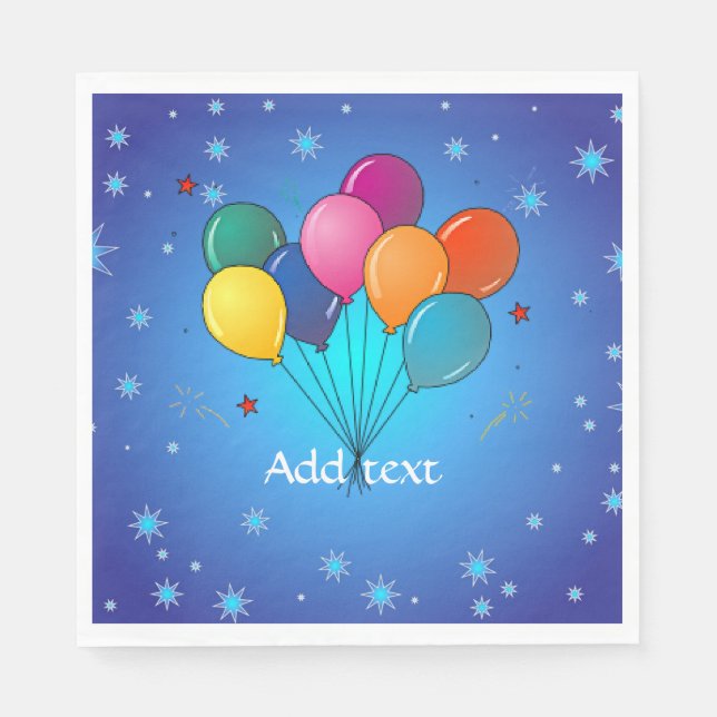 Celebration Balloons Template Napkins (Front)