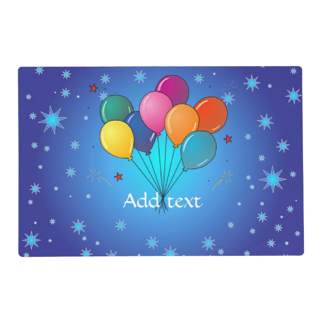 Celebration Balloons Template Placemat (Back)