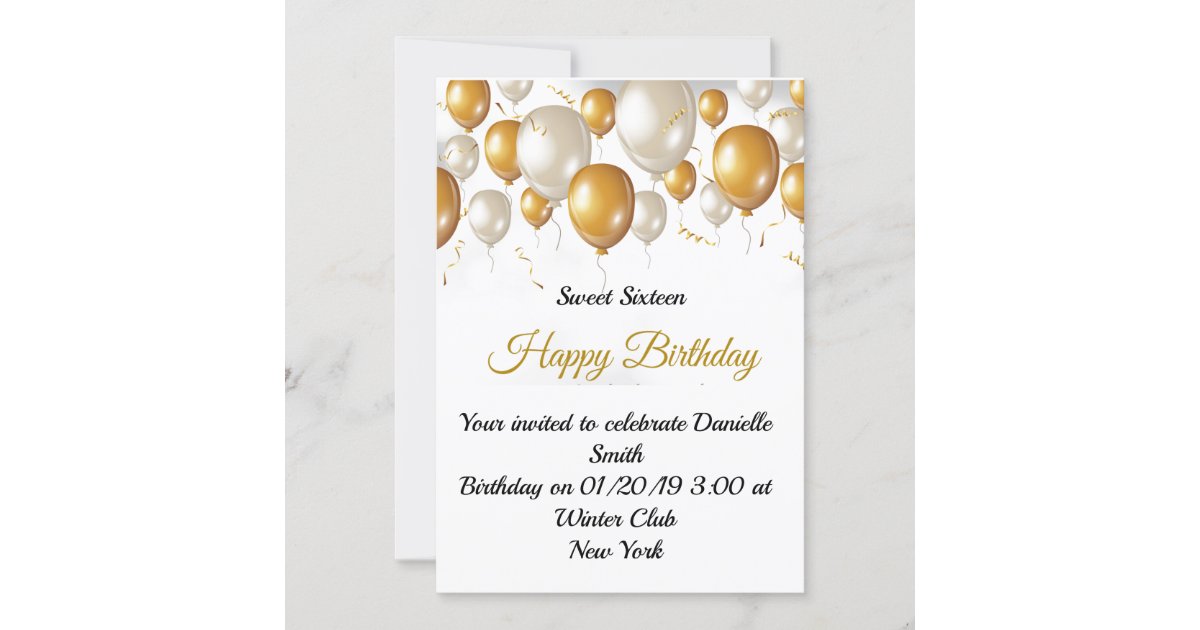 Celebration Birthday Balloons Invitation | Zazzle