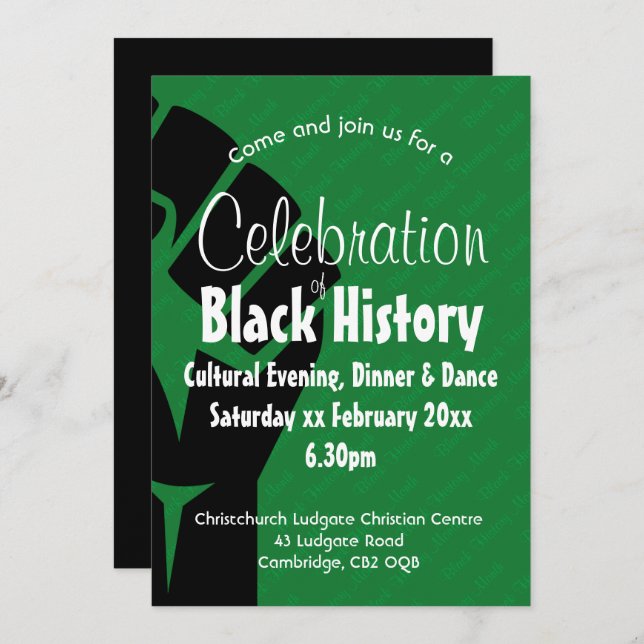 CELEBRATION BLACK HISTORY Personalized BHM Invitation (Front/Back)